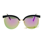 SA106 Womens Half Rim Chic Cat Eye Designer Sunglasses