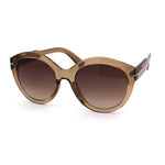 Womens Round Horn Rim Hipster Fashion Sunglasses