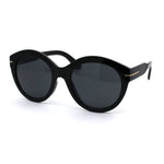 Womens Round Horn Rim Hipster Fashion Sunglasses