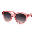 Womens Round Horn Rim Hipster Fashion Sunglasses