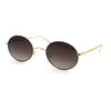 Womens Oval Round Shade Metal Rim Retro Sunglasses