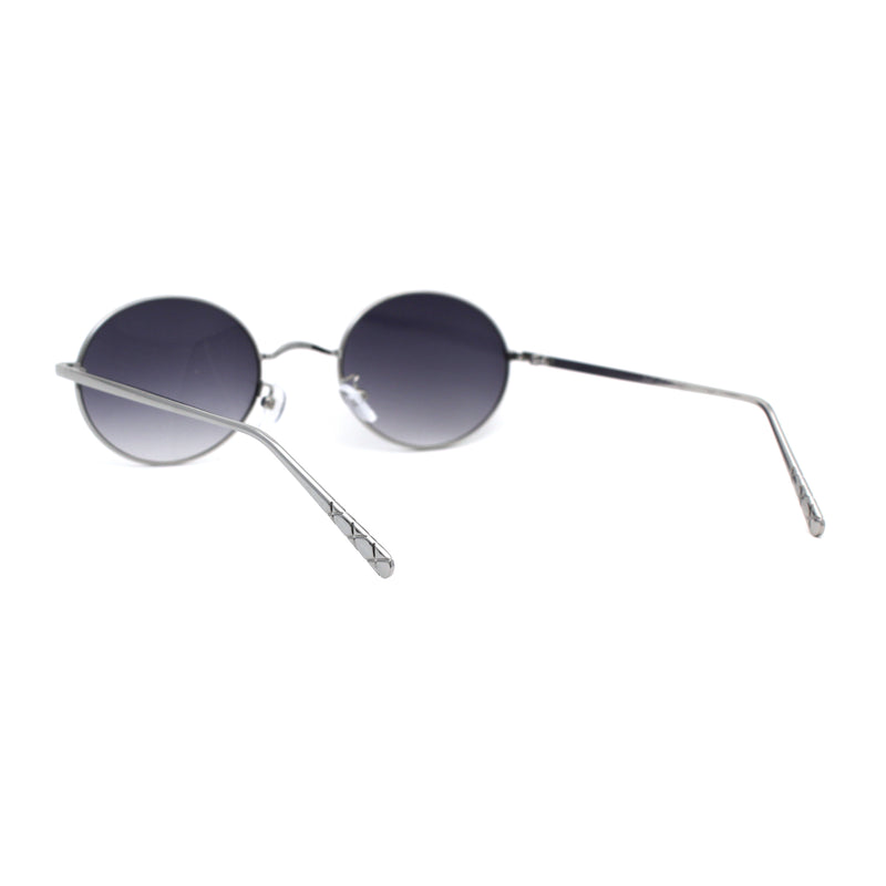 Womens Oval Round Shade Metal Rim Retro Sunglasses