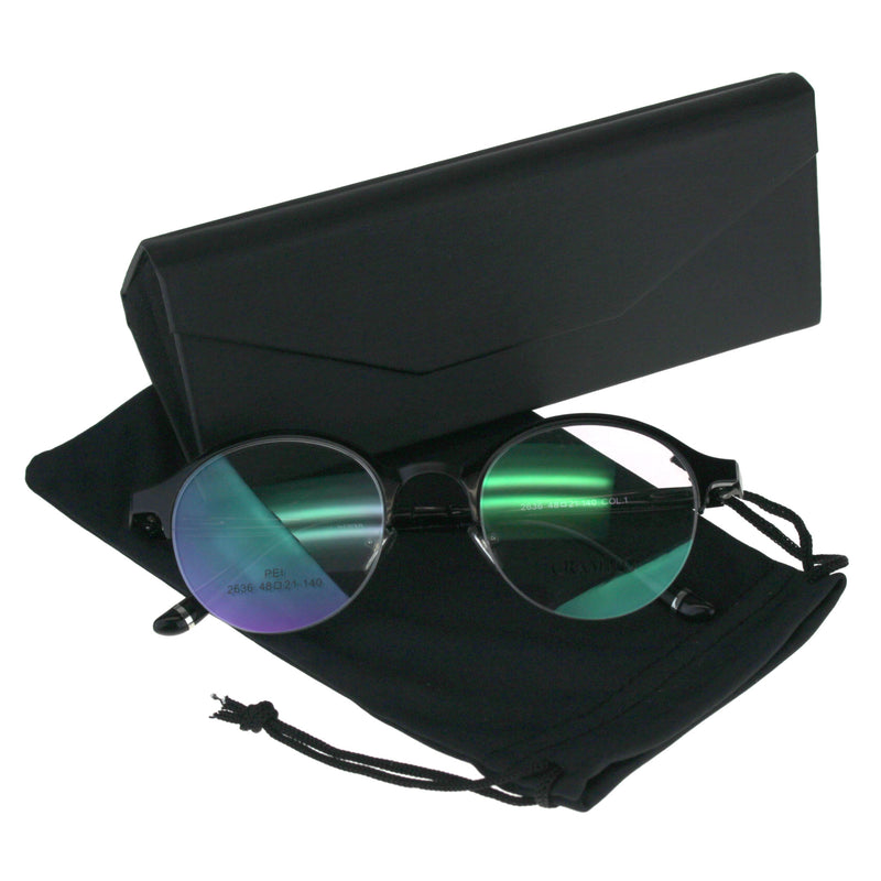 Optical Quality Round Half Horn Rim Luxury Circle Lens Eyeglasses Frame