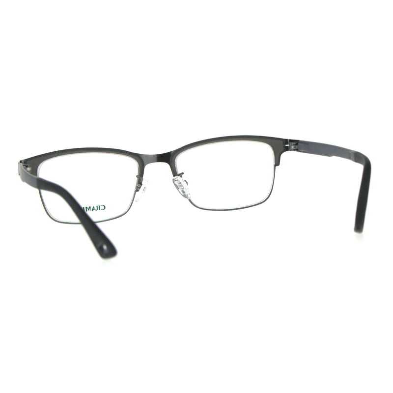 Optical Quality Metal Half Rim Narrow Rectangular Eyeglasses Frame