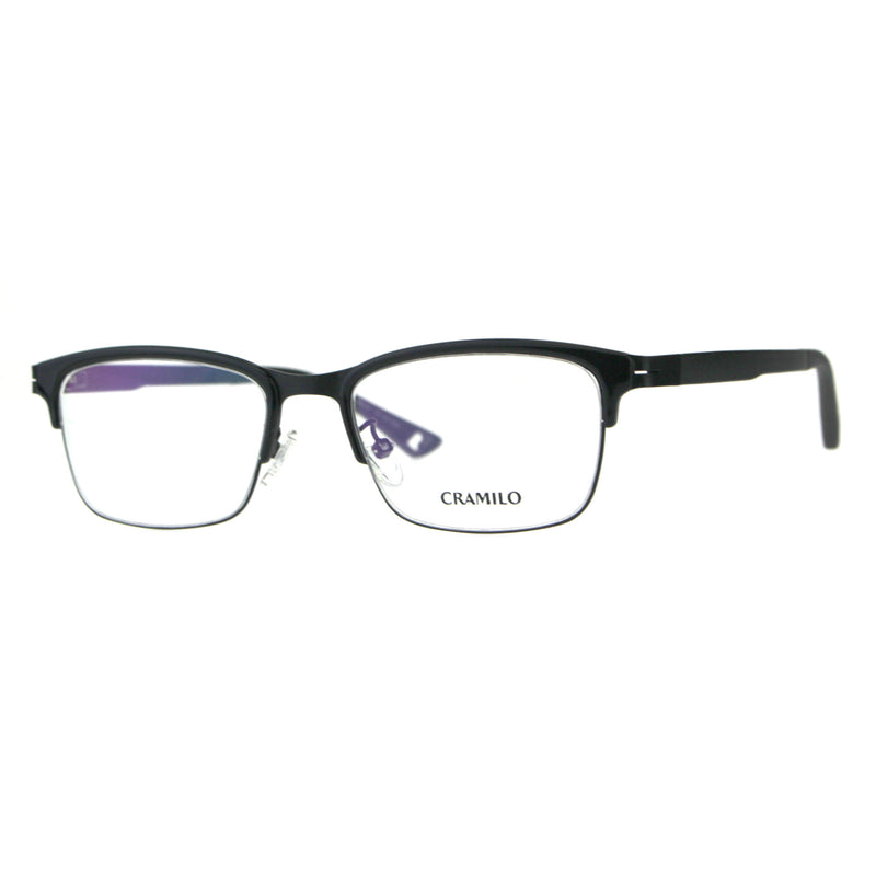 Optical Quality Metal Half Rim Narrow Rectangular Eyeglasses Frame