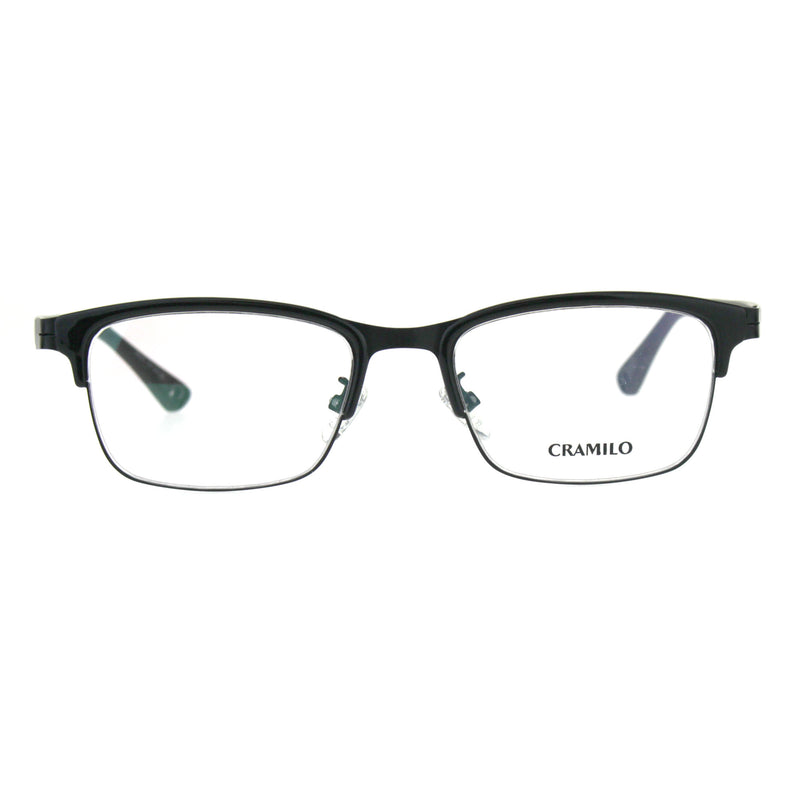 Optical Quality Metal Half Rim Narrow Rectangular Eyeglasses Frame