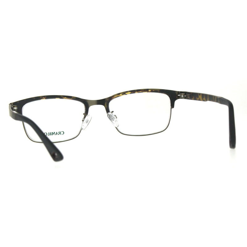 Optical Quality Metal Half Rim Narrow Rectangular Eyeglasses Frame