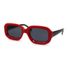 Mod Beveled Thick Plastic Rectangle Retro Sunglasses