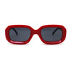 Mod Beveled Thick Plastic Rectangle Retro Sunglasses