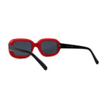 Mod Beveled Thick Plastic Rectangle Retro Sunglasses