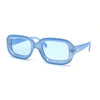 Mod Beveled Thick Plastic Rectangle Retro Sunglasses