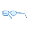 Mod Beveled Thick Plastic Rectangle Retro Sunglasses