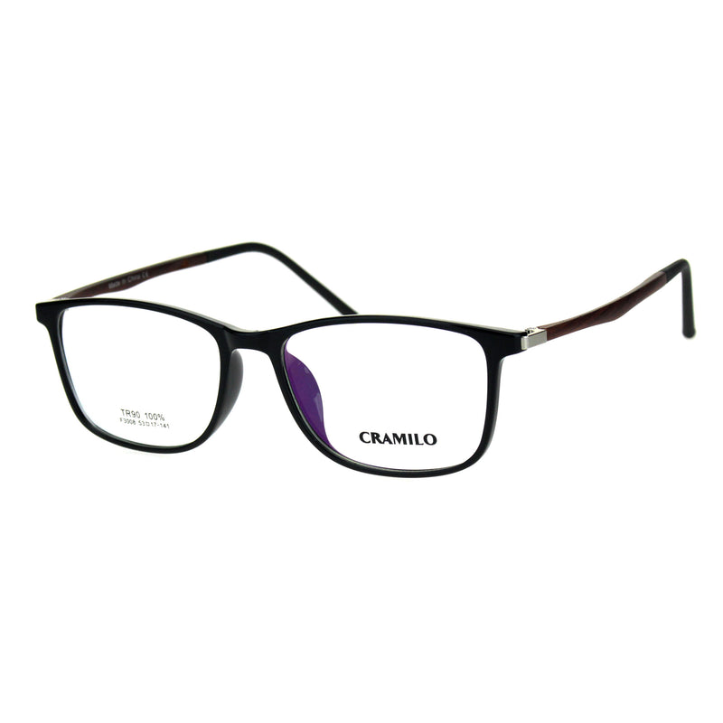 Mens 53mm TR90 Thin Plastic Horn Rim Optical Eyeglasses Frame