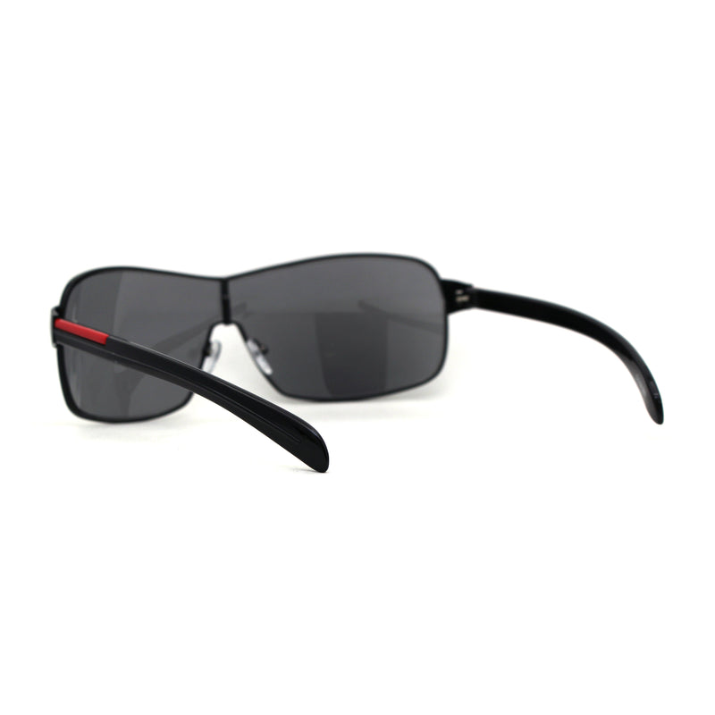 Mens Italian Designer Fashion Rimless Shield Sport Pilot Sunglasses