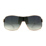 Mens Italian Designer Fashion Rimless Shield Sport Pilot Sunglasses