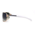 Mens Italian Designer Fashion Rimless Shield Sport Pilot Sunglasses