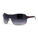 Mens Italian Designer Fashion Rimless Shield Sport Pilot Sunglasses