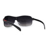 Mens Italian Designer Fashion Rimless Shield Sport Pilot Sunglasses