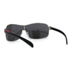 Mens Italian Designer Fashion Rimless Shield Sport Pilot Sunglasses