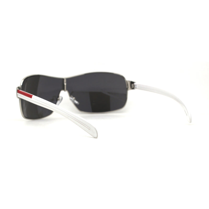 Mens Italian Designer Fashion Rimless Shield Sport Pilot Sunglasses