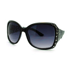 omens Rhinestone Oversized Rectangular Butterfly Thick Arm Fashion Sunglasses