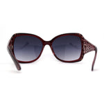 omens Rhinestone Oversized Rectangular Butterfly Thick Arm Fashion Sunglasses