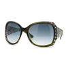 omens Rhinestone Oversized Rectangular Butterfly Thick Arm Fashion Sunglasses