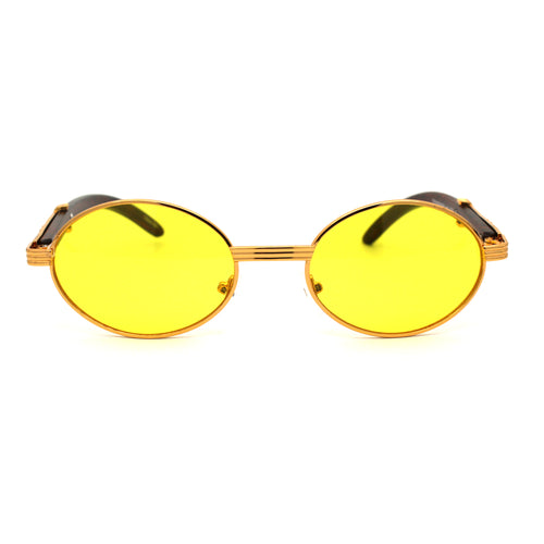 SA106 OG 90s Rapper Vintage Style Small Oval Metal Frame Sunglasses