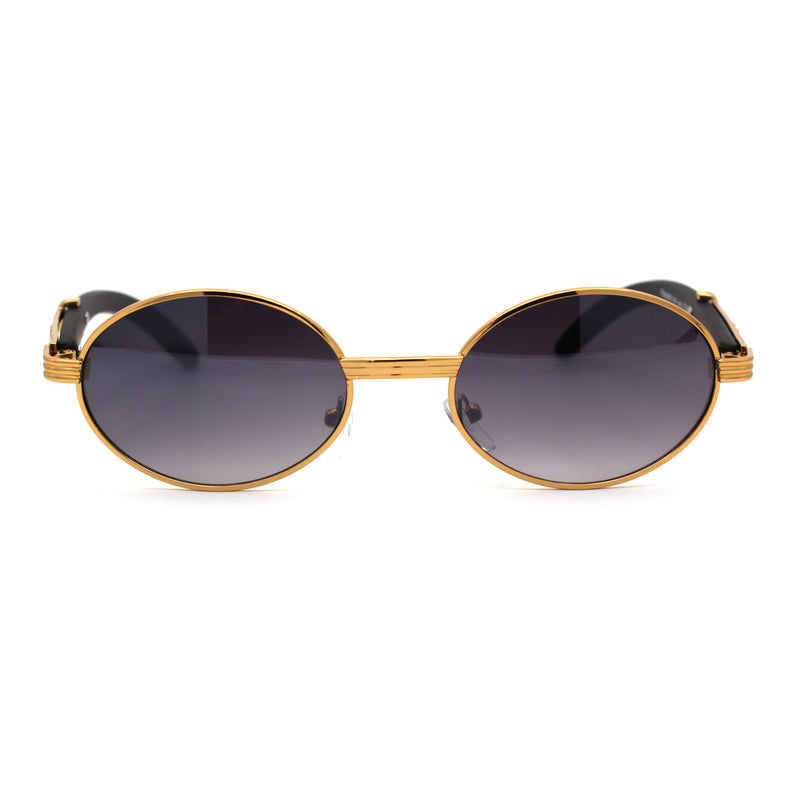 SA106 OG 90s Rapper Vintage Style Small Oval Metal Frame Sunglasses