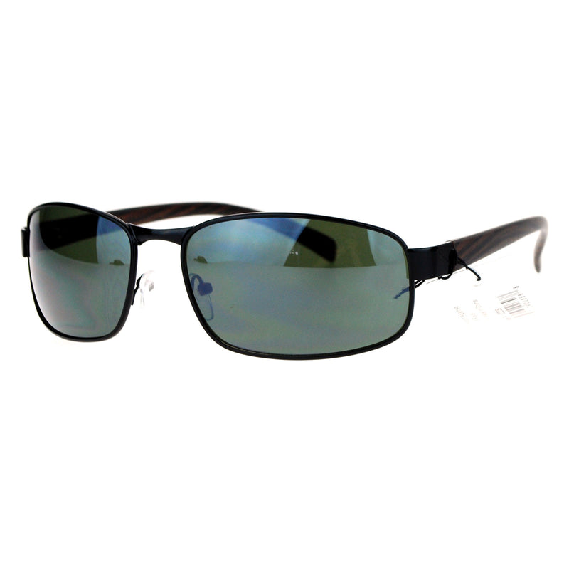 SA106 Wood Grain Arm Narrow Rectangular Sport Luxury Designer Sunglasses
