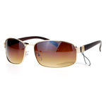 SA106 Wood Grain Arm Narrow Rectangular Sport Luxury Designer Sunglasses