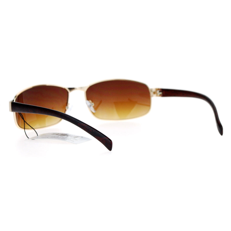 SA106 Wood Grain Arm Narrow Rectangular Sport Luxury Designer Sunglasses