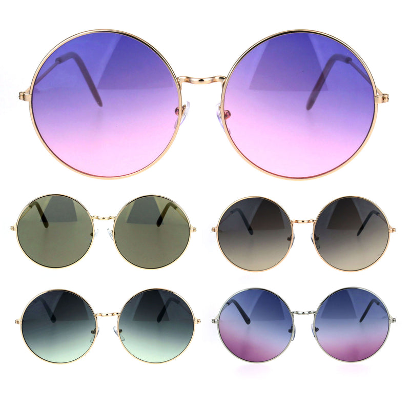 Classic Oversize Joplin Style Hippie Round Circle Lens Sunglasses