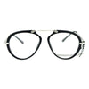 SA106 Unique Flat Top Bridge Plastic Aviator Racer Womens Clear Lens Glasses