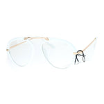 SA106 Unique Flat Top Bridge Plastic Aviator Racer Womens Clear Lens Glasses