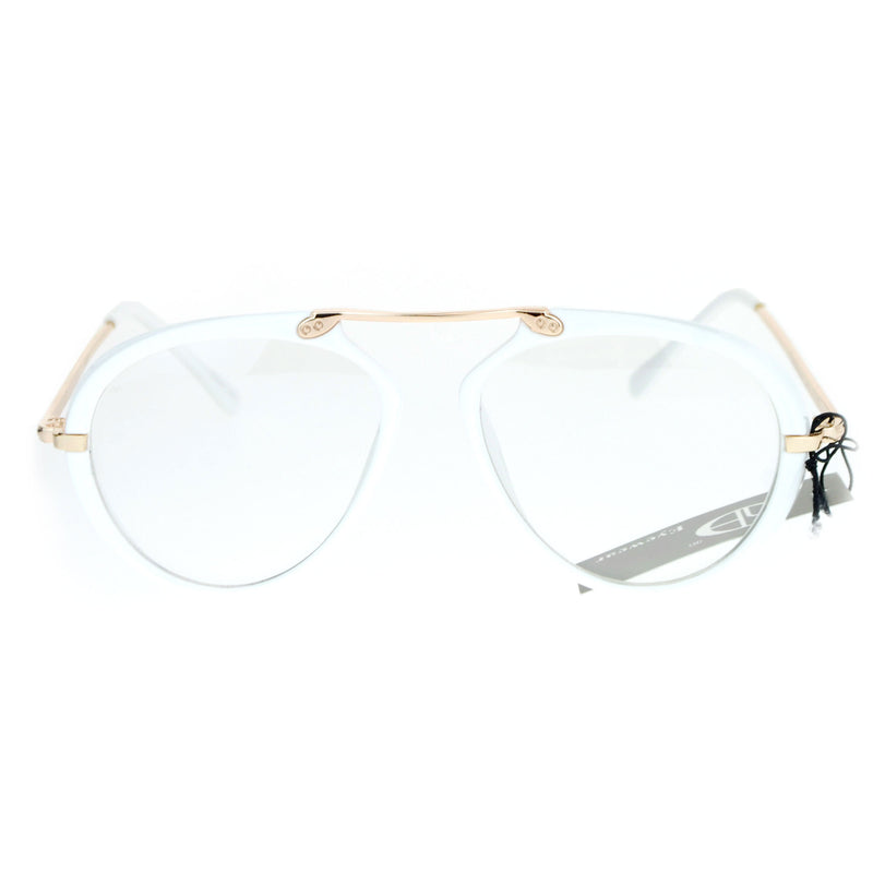 SA106 Unique Flat Top Bridge Plastic Aviator Racer Womens Clear Lens Glasses