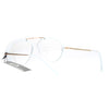 SA106 Unique Flat Top Bridge Plastic Aviator Racer Womens Clear Lens Glasses