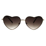 Womens Exposed Edge Rimless Heart Shape Hippie Color Lens Sunglasses