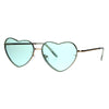 Womens Exposed Edge Rimless Heart Shape Hippie Color Lens Sunglasses
