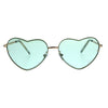 Womens Exposed Edge Rimless Heart Shape Hippie Color Lens Sunglasses