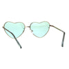 Womens Exposed Edge Rimless Heart Shape Hippie Color Lens Sunglasses