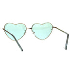 Womens Exposed Edge Rimless Heart Shape Hippie Color Lens Sunglasses
