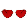 Womens Exposed Edge Rimless Heart Shape Hippie Color Lens Sunglasses