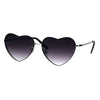 Womens Exposed Edge Rimless Heart Shape Hippie Color Lens Sunglasses