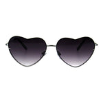 Womens Exposed Edge Rimless Heart Shape Hippie Color Lens Sunglasses
