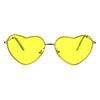 Womens Exposed Edge Rimless Heart Shape Hippie Color Lens Sunglasses