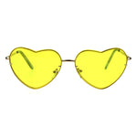 Womens Exposed Edge Rimless Heart Shape Hippie Color Lens Sunglasses