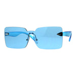 Womens Mod Flat Panel Shield Rectangular Oversize Retro Sunglasses