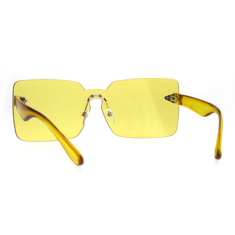 Womens Mod Flat Panel Shield Rectangular Oversize Retro Sunglasses