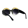 Stripe Glitter Pop Color Retro Thick Plastic Round Mod Sunglasses